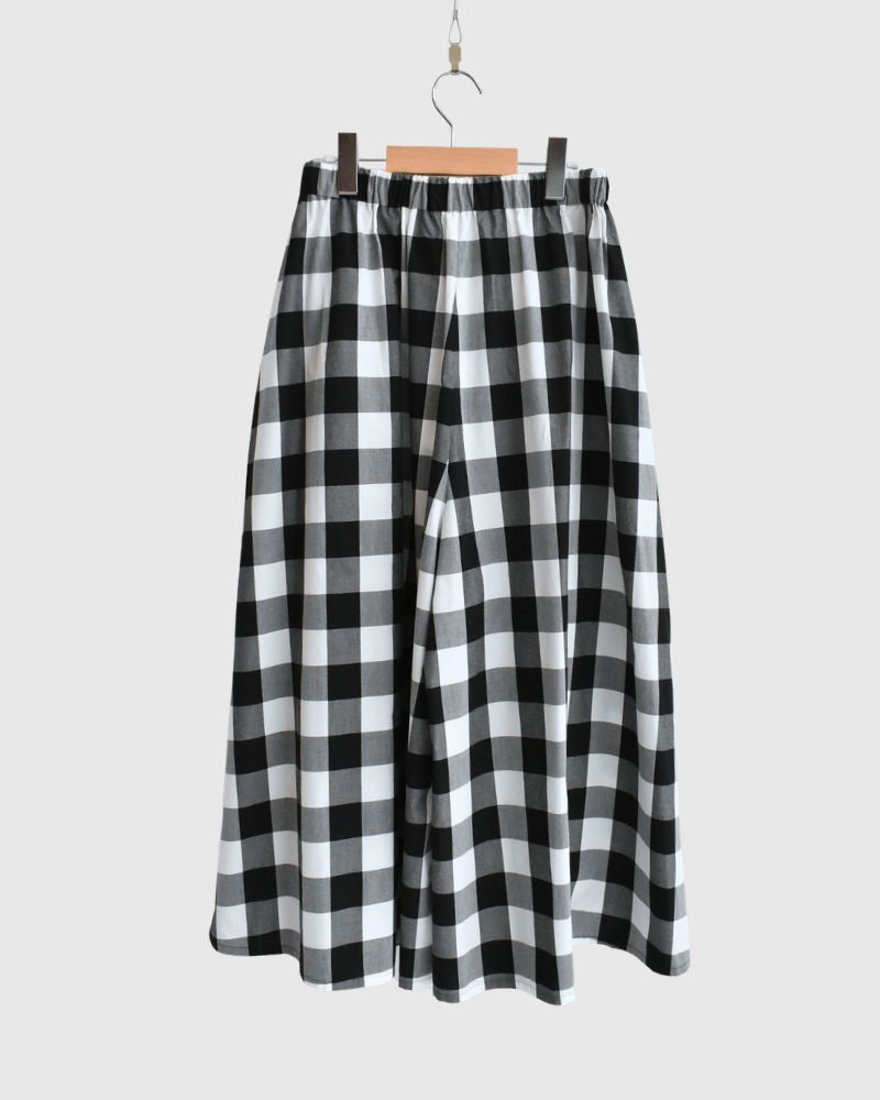 ブロックチェック キュロットパンツ White/Black