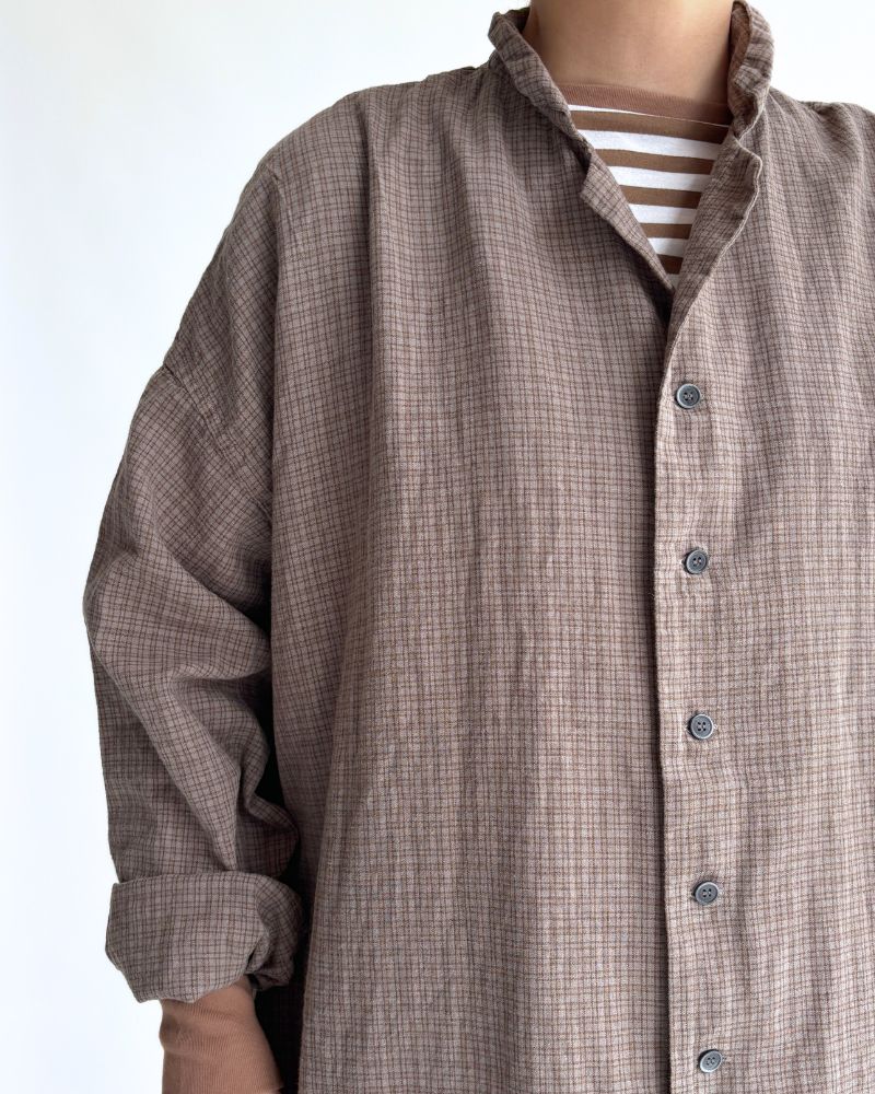 ギザンディ天竺ボーダーロングTee Brown/Off