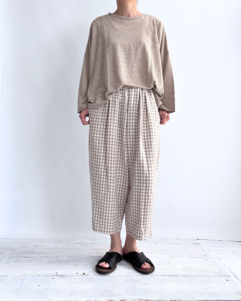 エッグパンツ（LINEN） Gingham
