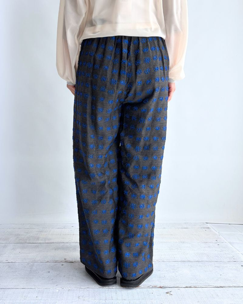 ジャガード ワイドパンツ Charcoal