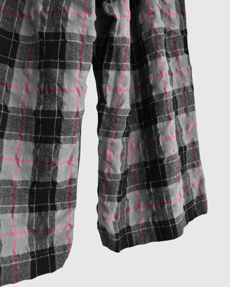 コットンウール チェックパンツ Gray