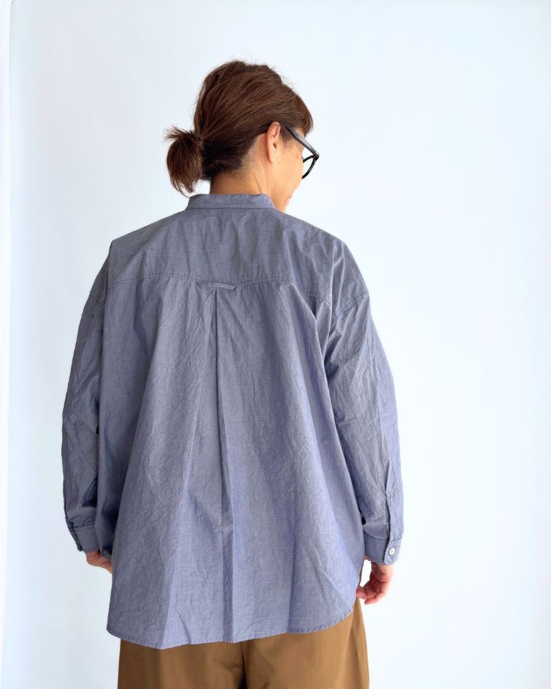 バンドカラービックシャツ Navy