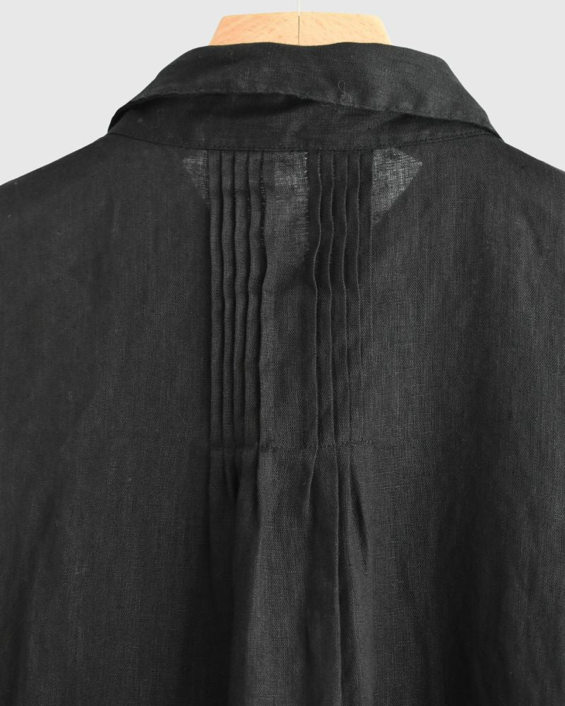 リネンタックシャツドレス Black