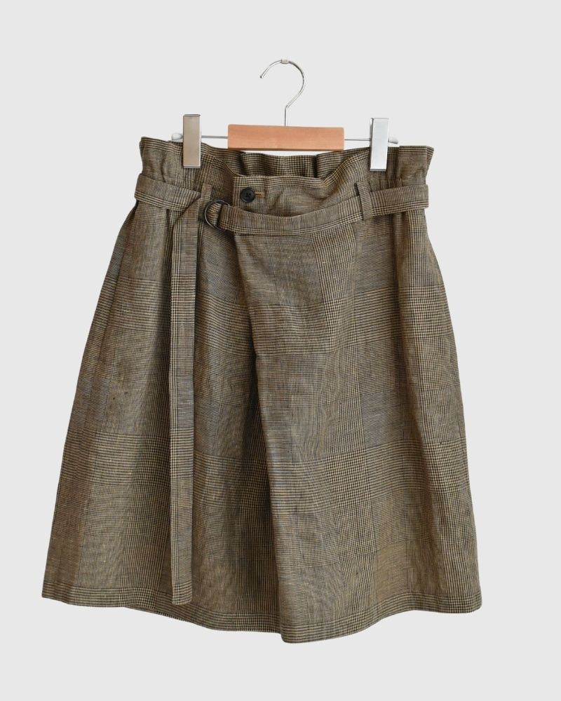 【sale】DREAMING グレンチェック リネンショートパンツ Beige