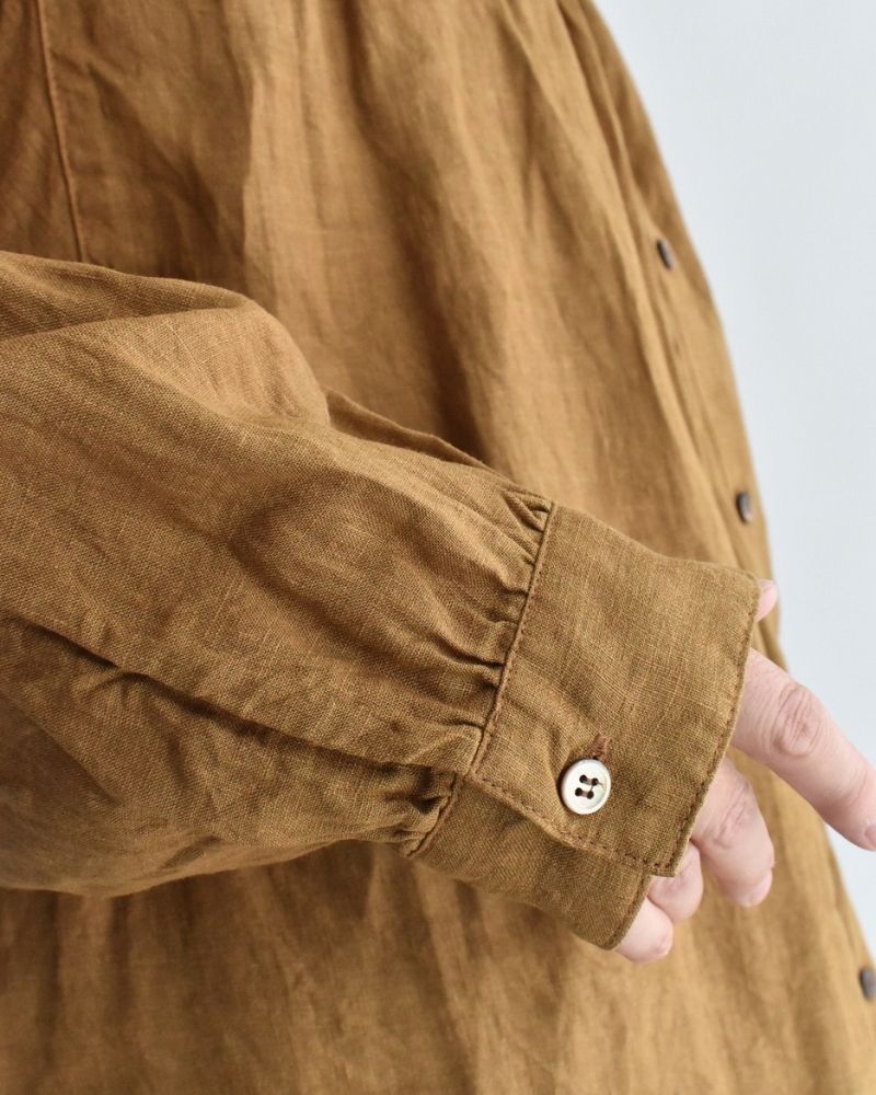 フレンチリネン シャツ Camel