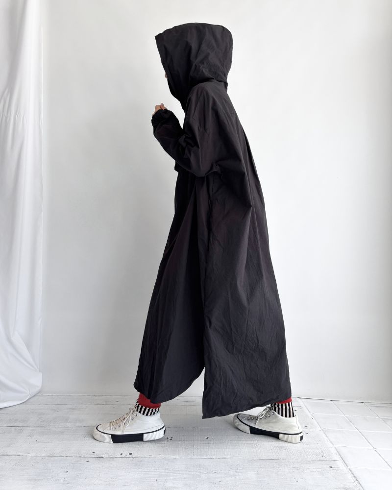 フードコートワンピース Black