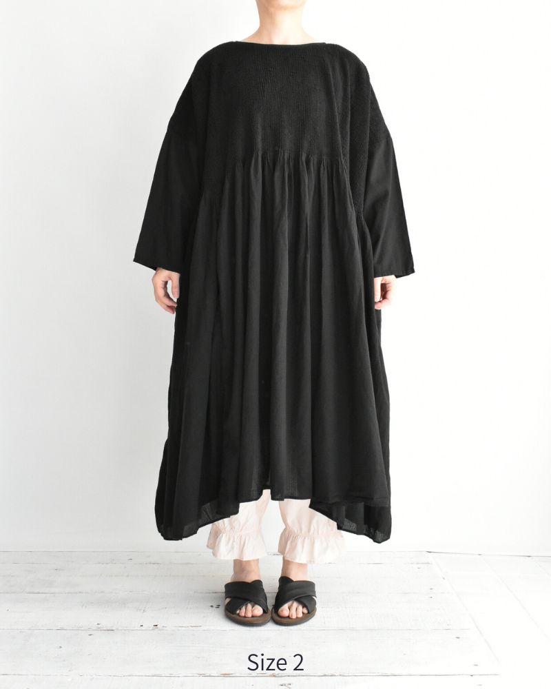 MINI PINTUCK PULLOVER DRESS Black