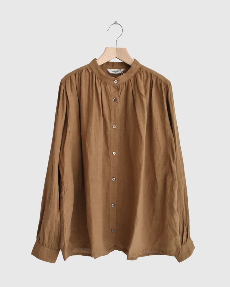 フレンチリネン シャツ Camel
