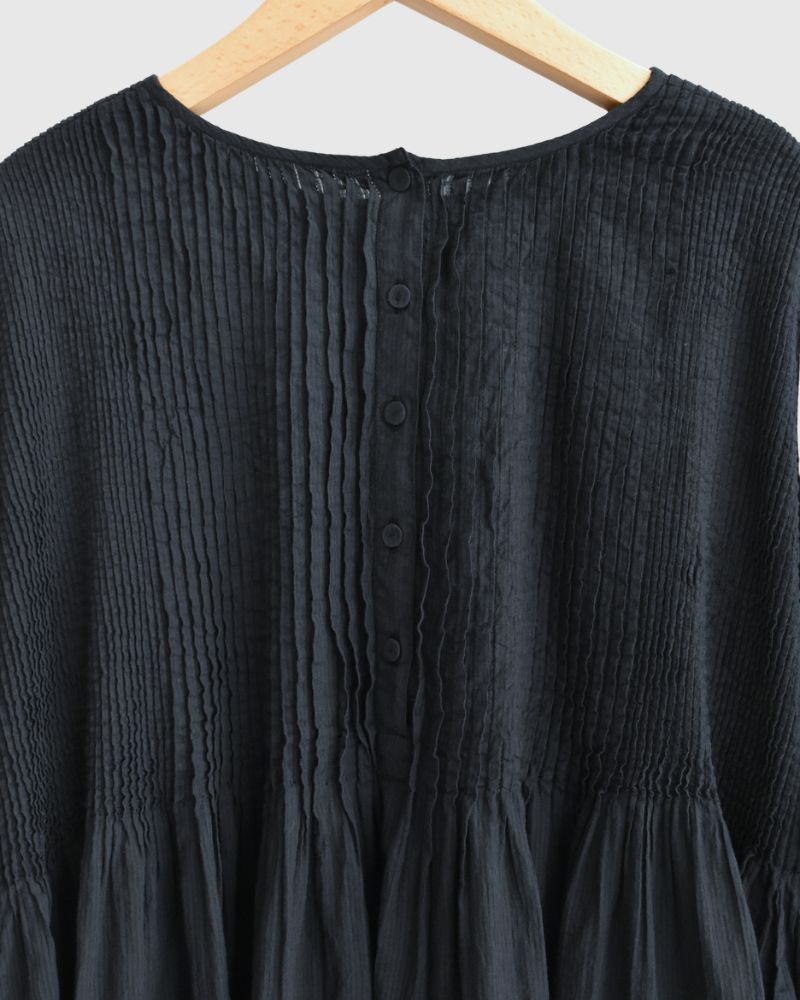 CREW-NECK 3/4 SL SHIRT WITH MINI PINTUCK Marine