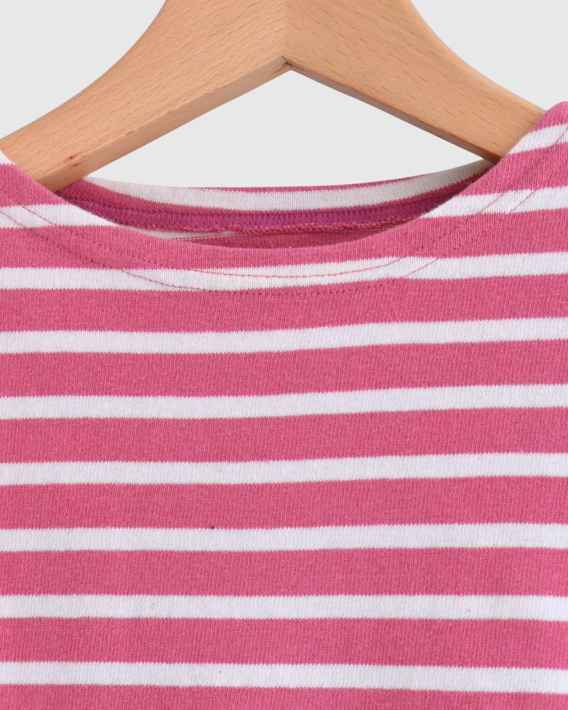 【sale】ボーダテンジクボートネックTEE Pink　01