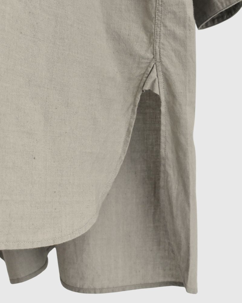 CREW-NECK BOSOM LONG SHIRT WITH MINI PINTUCK Beige