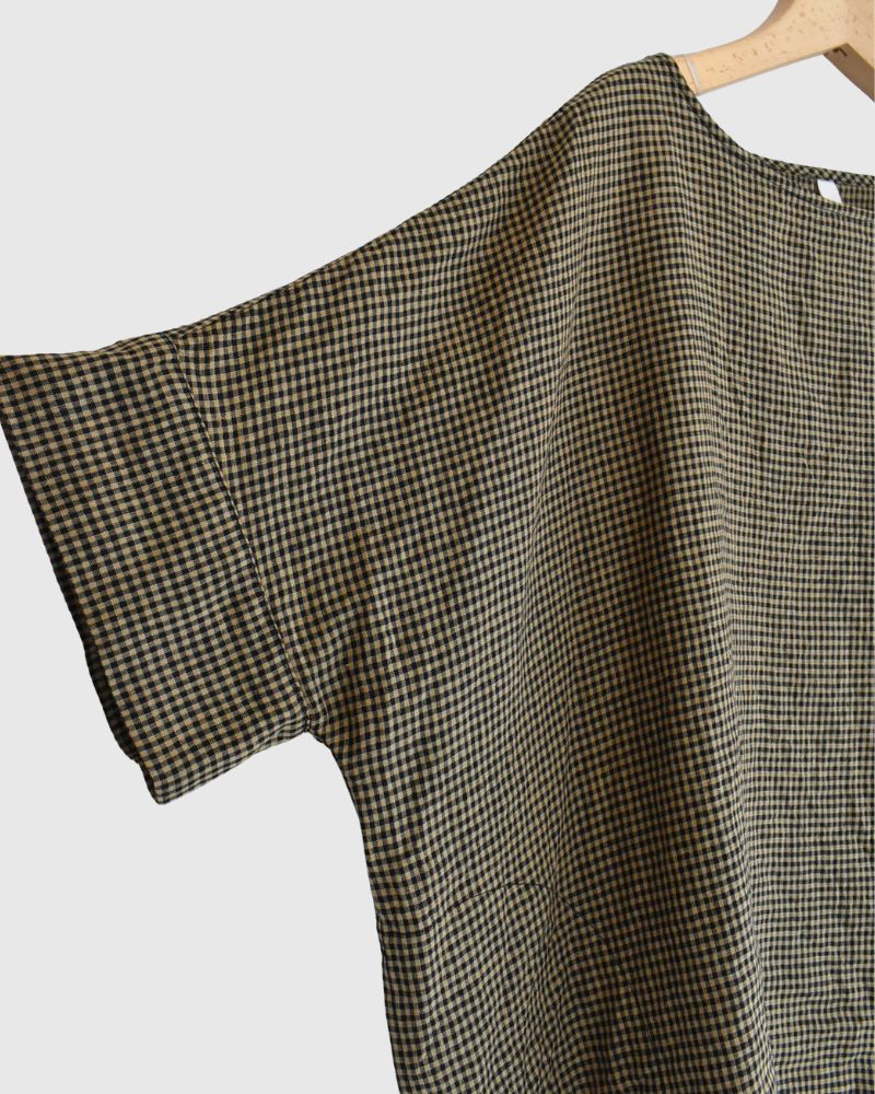 ワイドカフス Tブラウス Camel/Black
