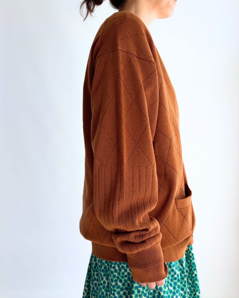 透かし編みニットカーディガン 'EMILY' Camel