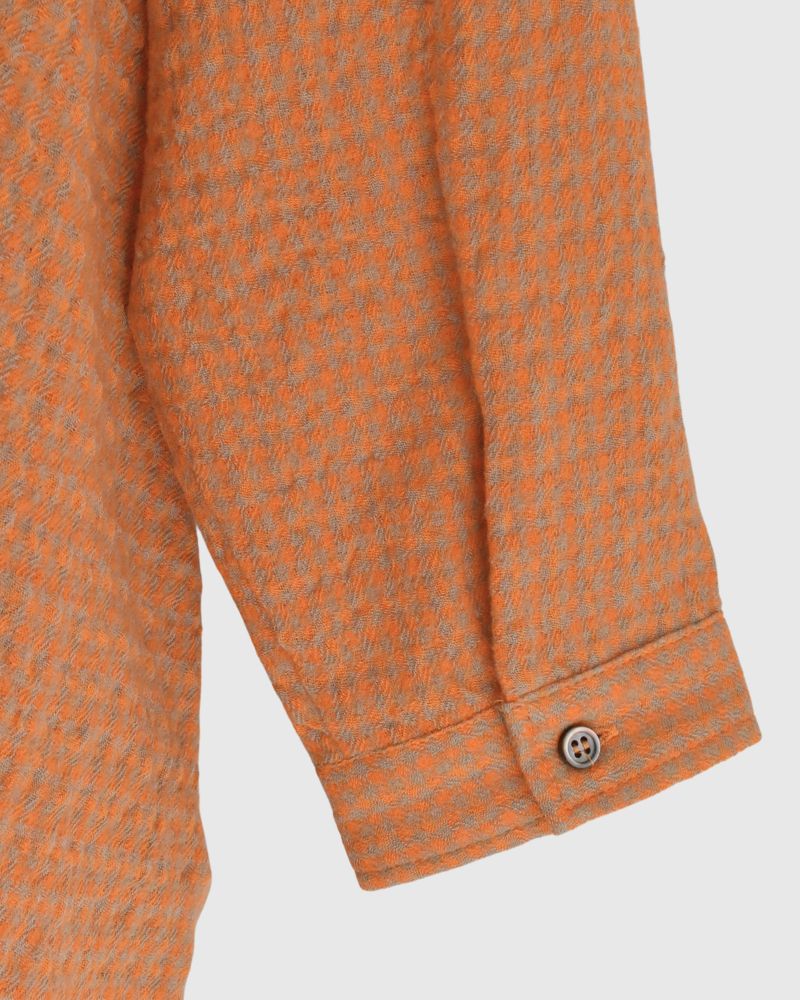 ウールコットン ギンガムドレス Orange/Mocha