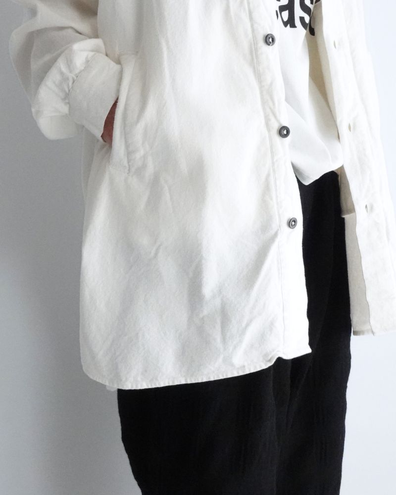 STAND COLLAR SHIRT White