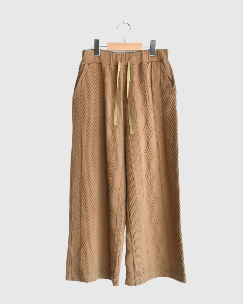 【sale】JACQUARD GARMENT DYE WIDE PANTS Mocha