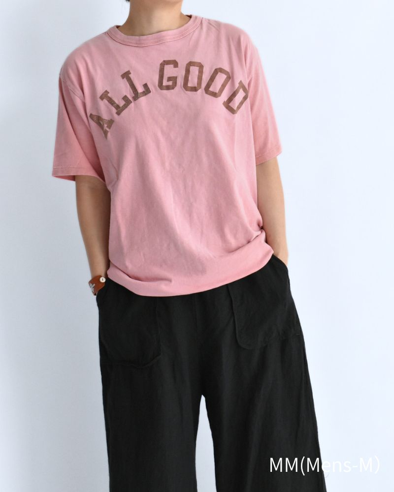 ビンテージコットン天竺 ALL GOOD Tシャツ (MENS) Pink