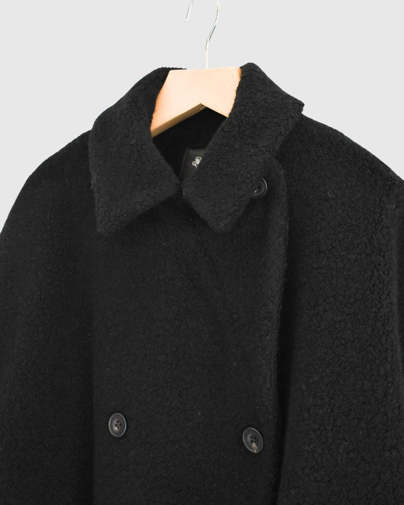 DOUBLE OVER COAT Black