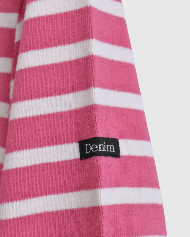 【sale】ボーダテンジクボートネックTEE Pink　01