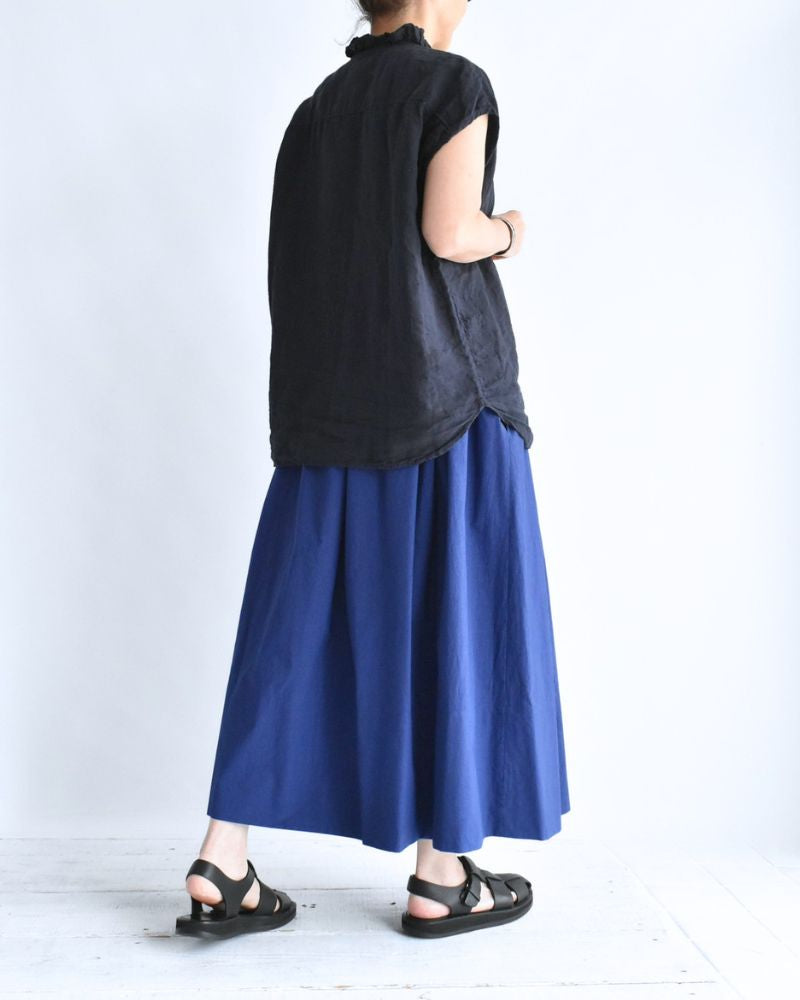 FRENCH/SL FRILL COLLAR SHIRTS Marine