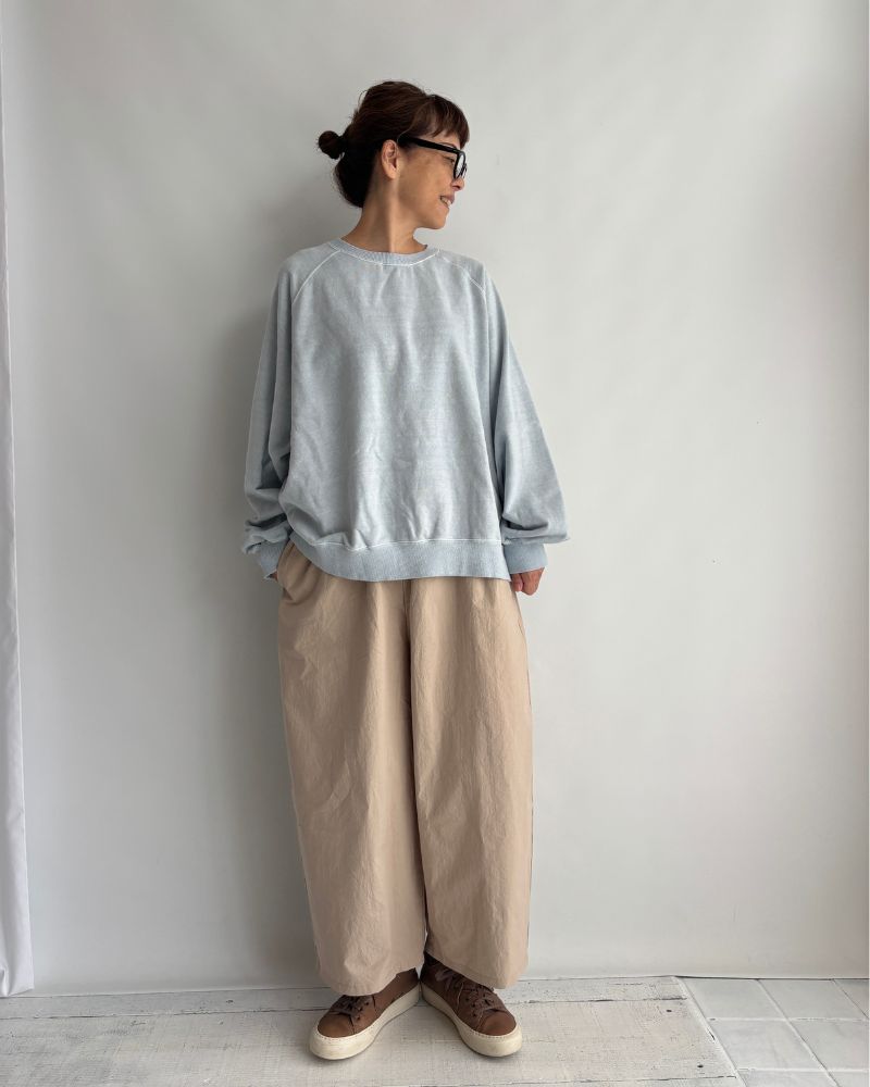 Pigment dye スウェットL/S Blue