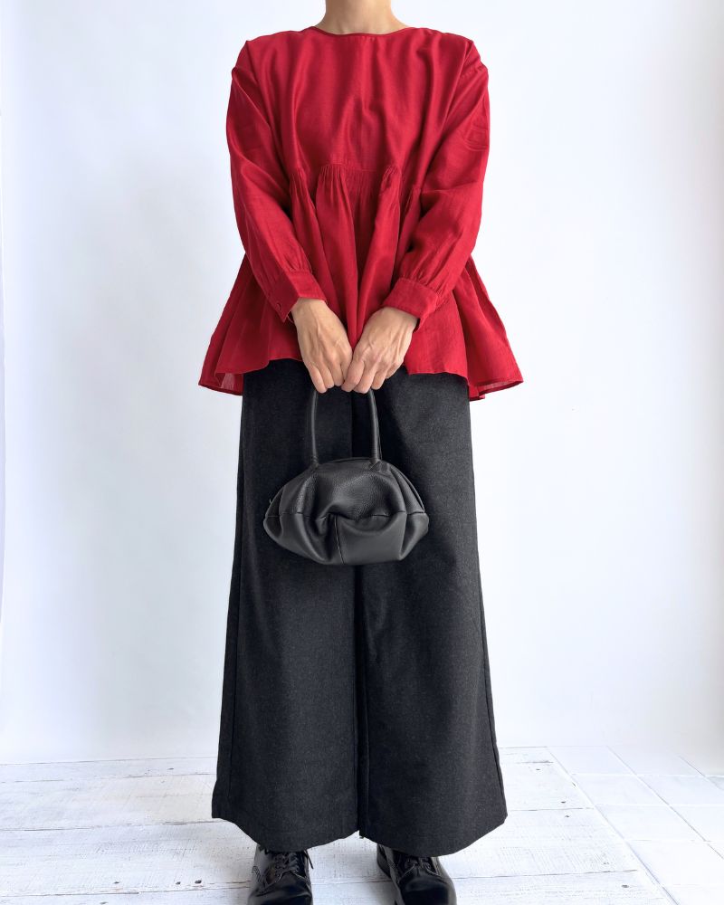 RAHASTHAN TUCK GATHERED PULLOVER Red