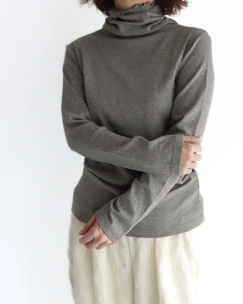 コットンヤク タートルネックカットソー 1200645 B Gray｜ichi Antiquites｜miel