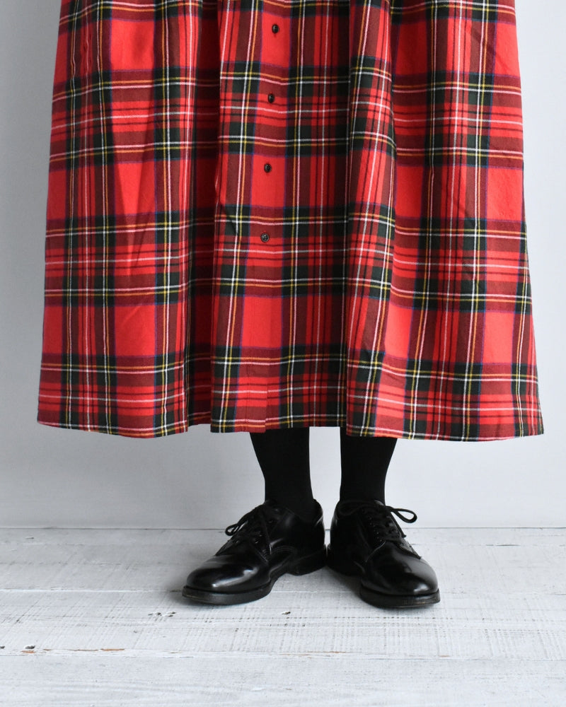 インディゴタータン ファンデーションシャツドレス Red