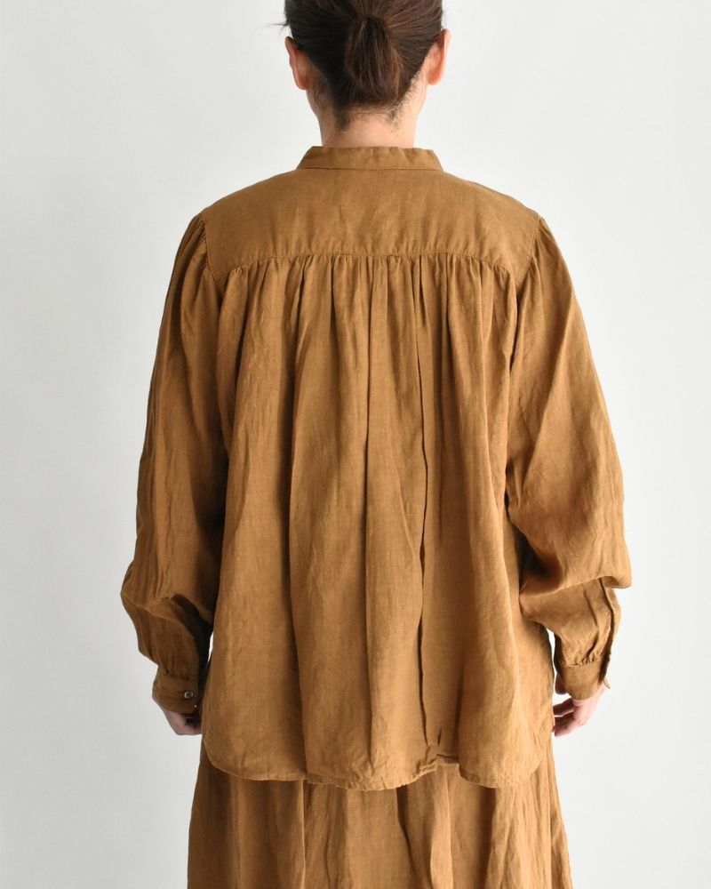 フレンチリネン シャツ Camel
