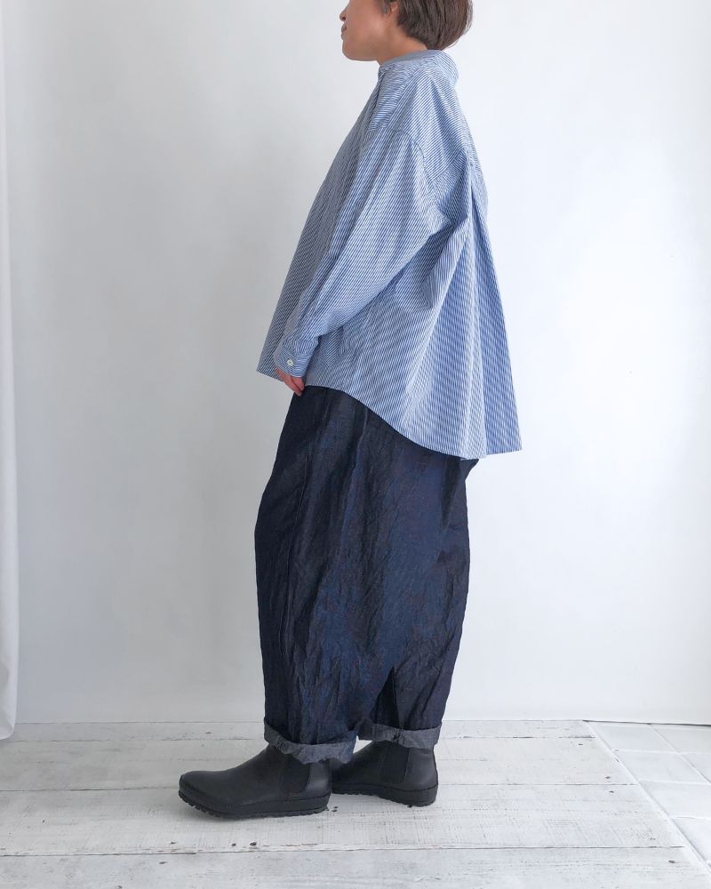 レギュラーカラービッグシャツ Sax/Navy