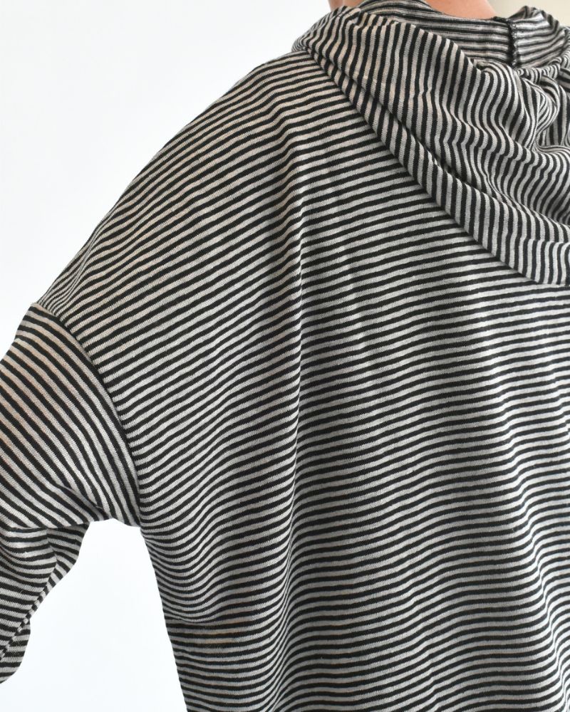フードカーディガン（LINEN） Natural/Black