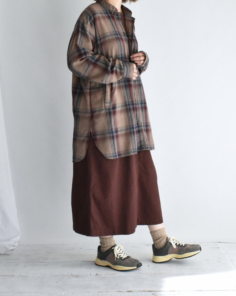 STAND COLLAR SHIRT Mocha