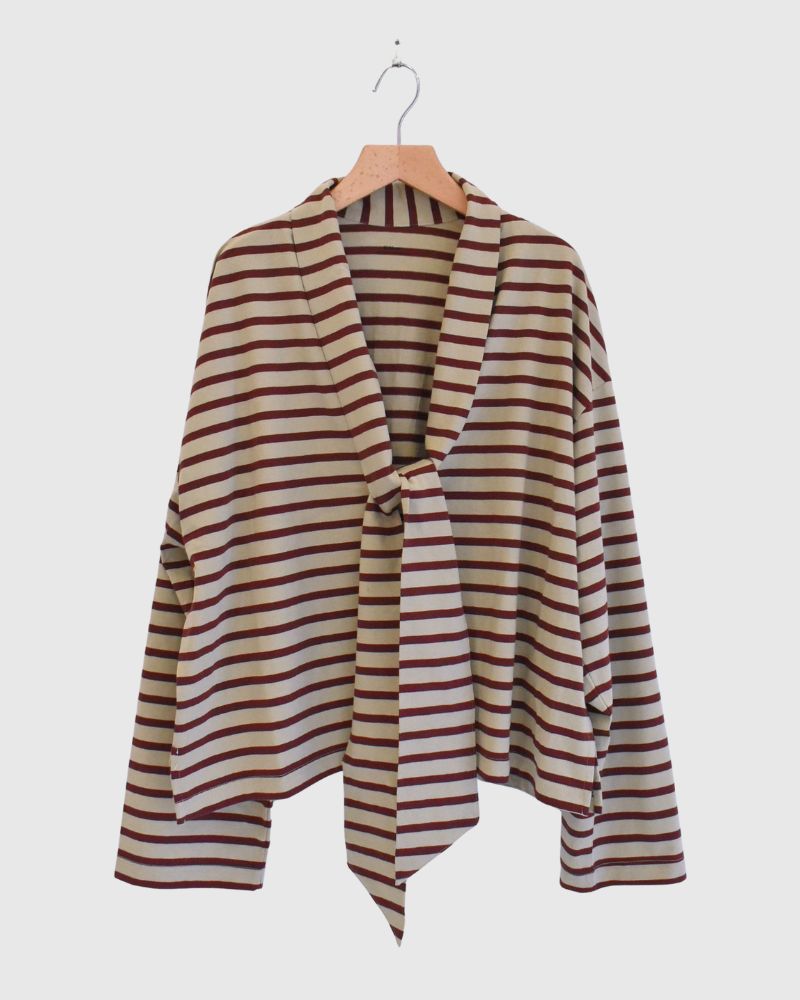 taco cotton ボーダータイ Beige/Bordeaux