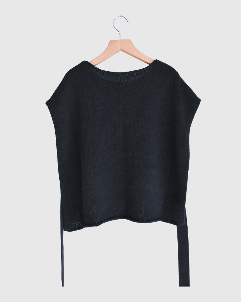 リボンニットベスト NavyBlack