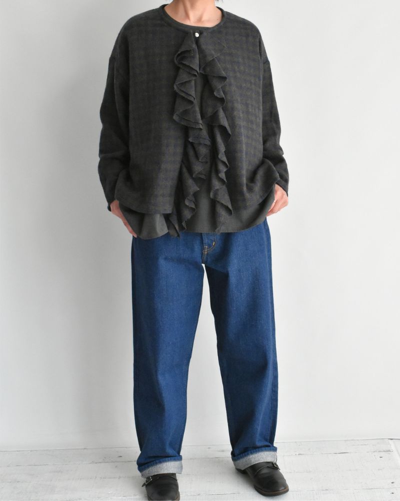 【予約】 F/W LA 530 ギンガムクワイエットフリルブラウス（10月末 - 11月初旬）