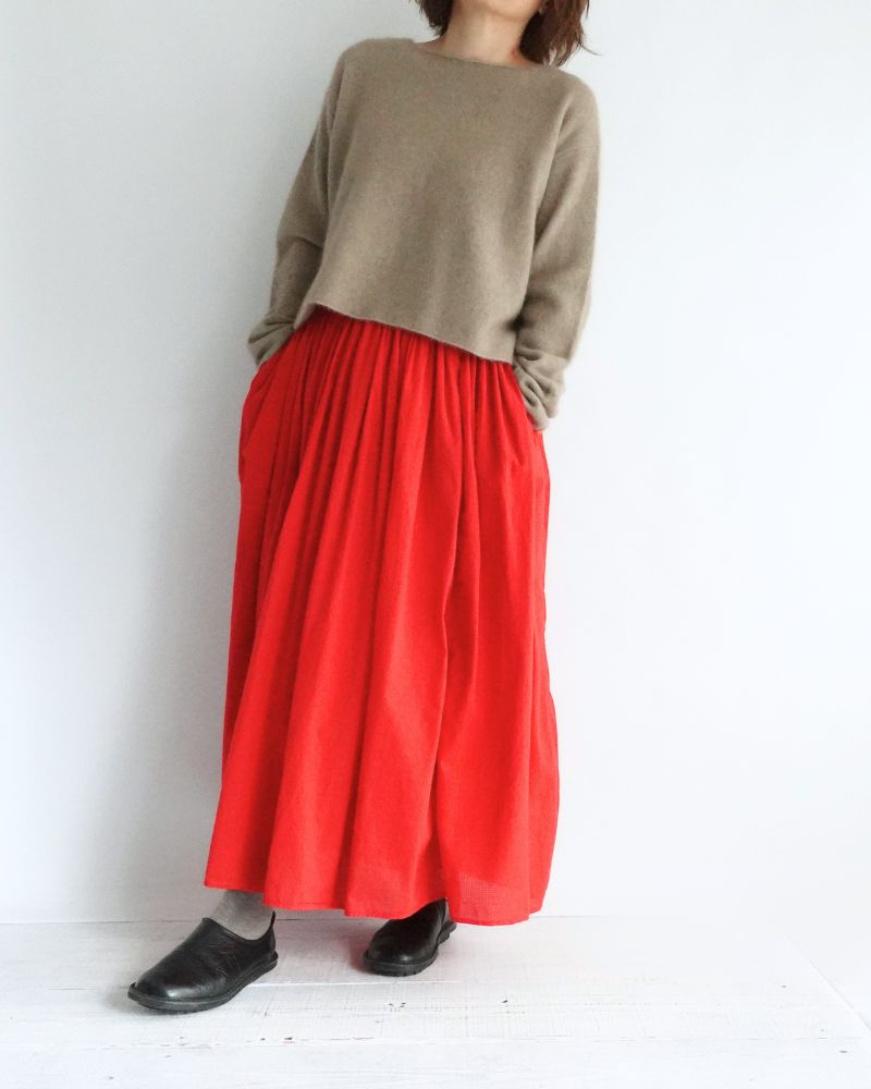 ラクリッチ クルーネックニットプルオーバー Natural