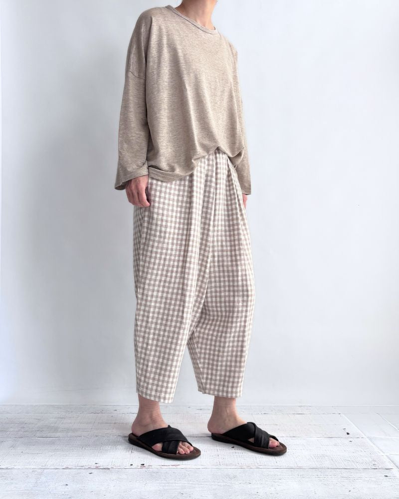 エッグパンツ（LINEN） Gingham