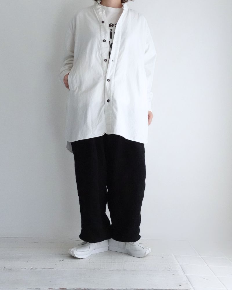 STAND COLLAR SHIRT White