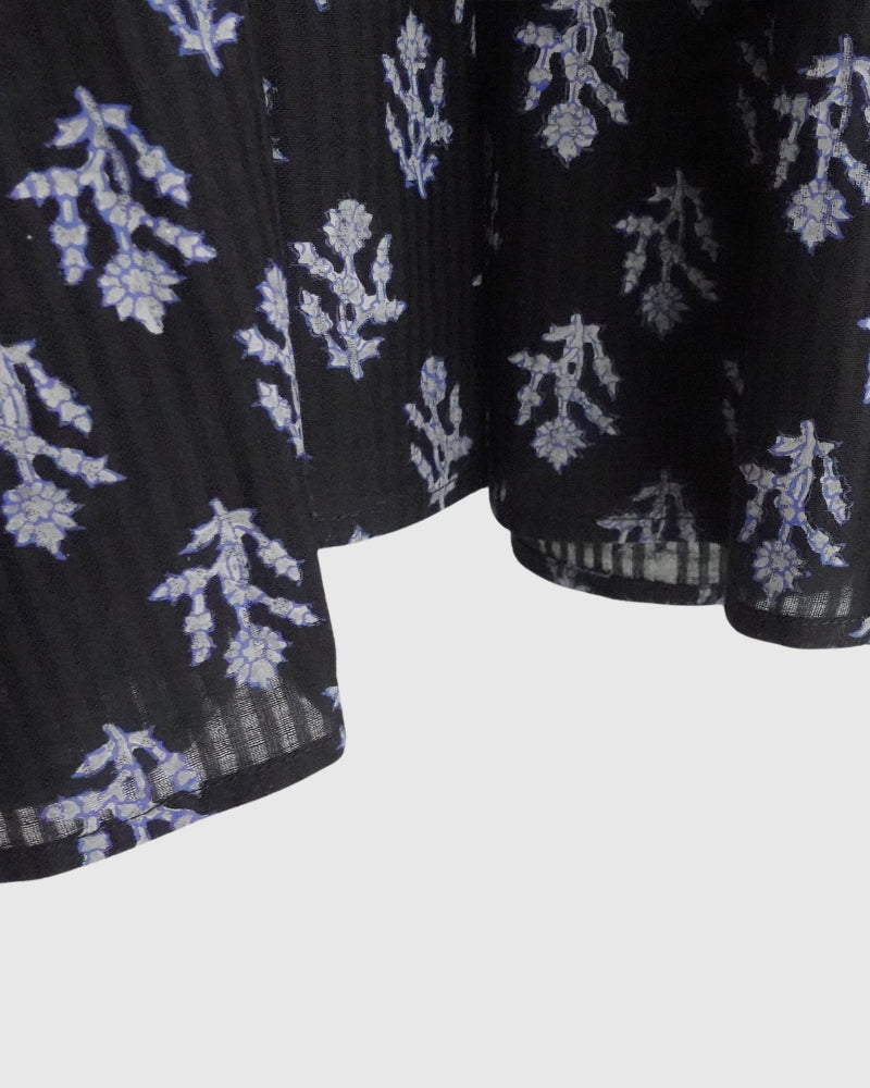 CREW-NECK P/O SHIRT DRESS WITH PINTUCK Black