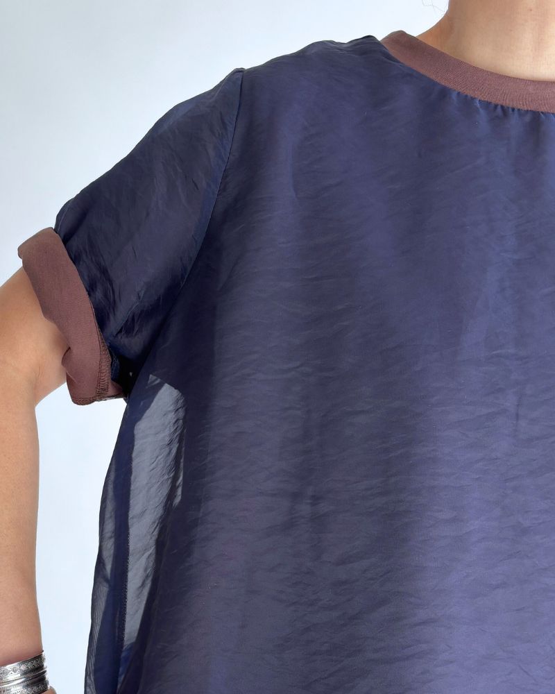 シアーレイヤードトップス 'SAN' Navy