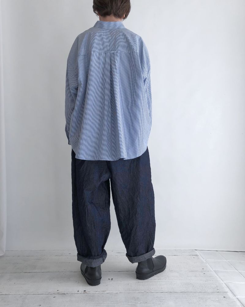 レギュラーカラービッグシャツ Sax/Navy