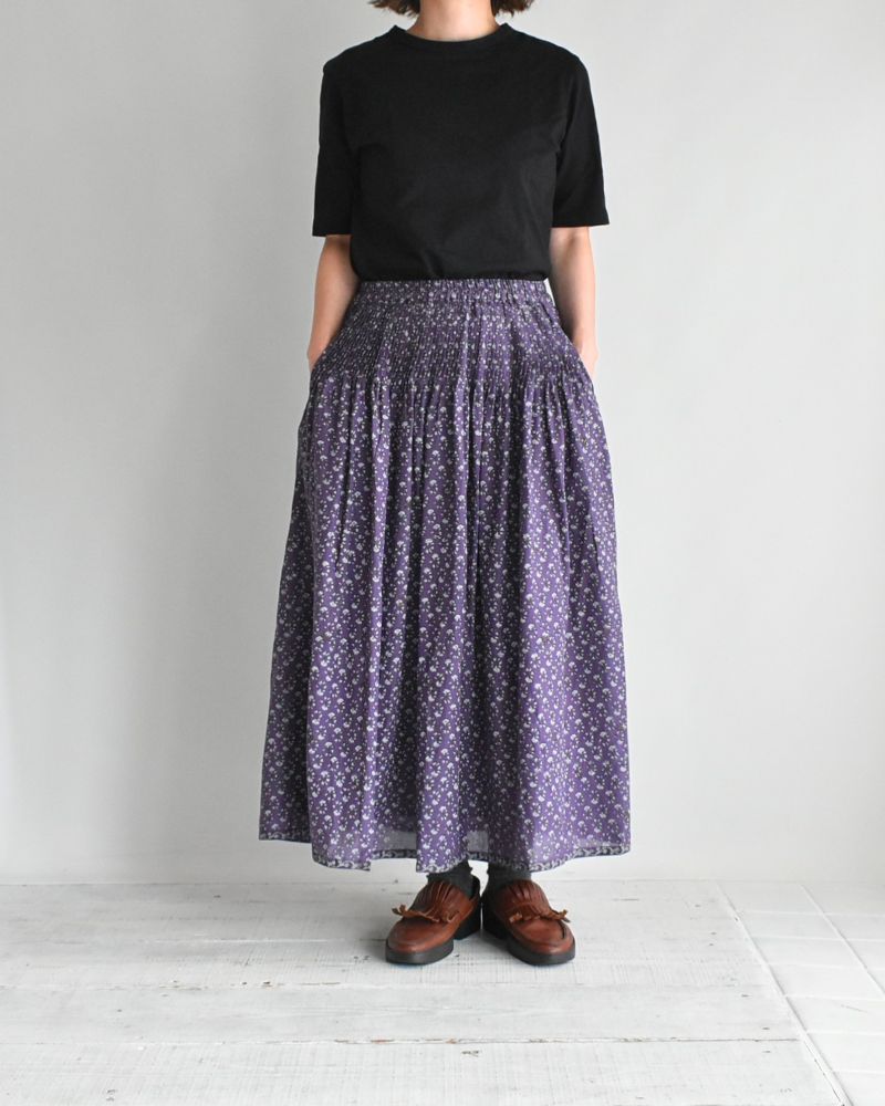 RAJASTHAN TUCK GATHERED SKIRT WITH LINING Purple