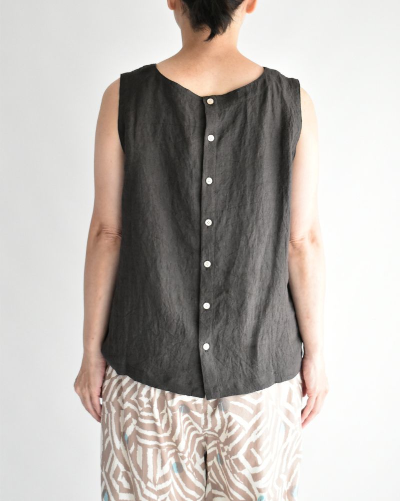 2wayノースリーブブラウス（LINEN） Brown