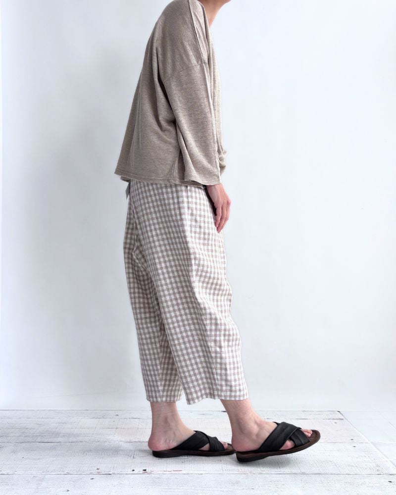 エッグパンツ（LINEN） Gingham