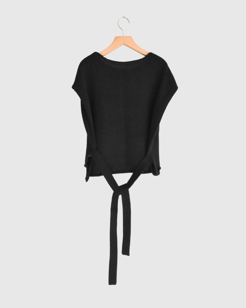 リボンニットベスト NavyBlack
