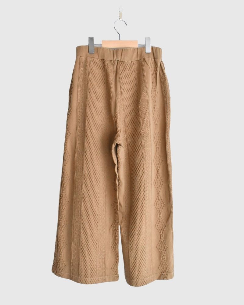 【sale】JACQUARD GARMENT DYE WIDE PANTS Mocha