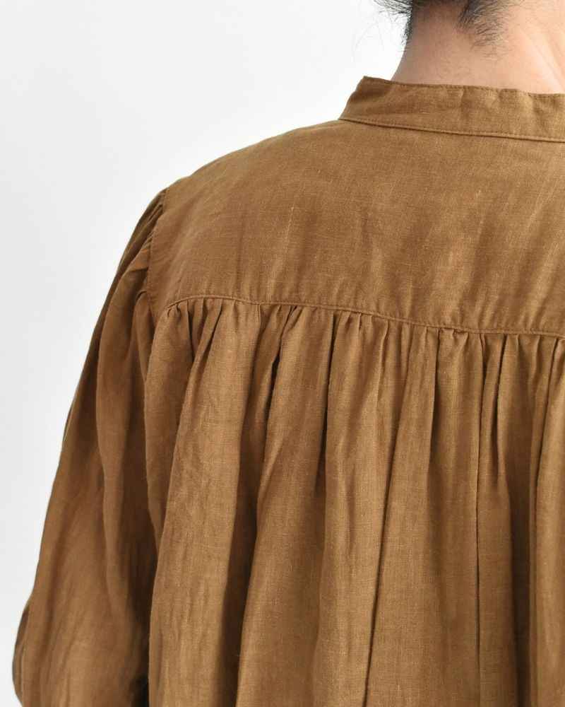フレンチリネン シャツ Camel
