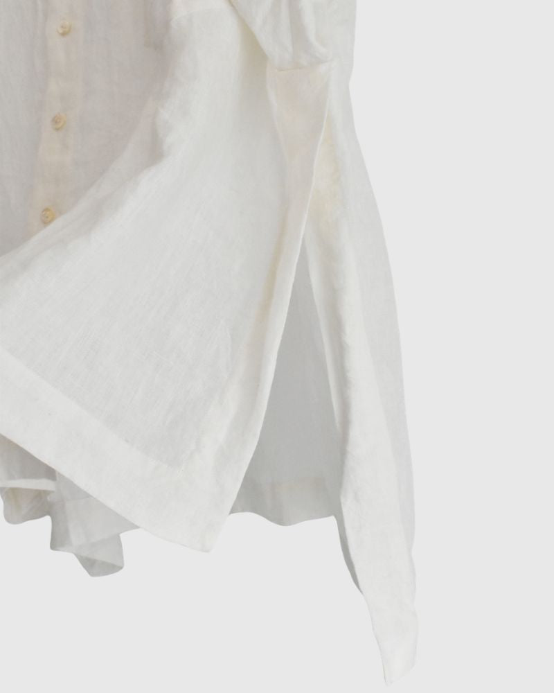 手織り60×60リネン スクエアシャツ White