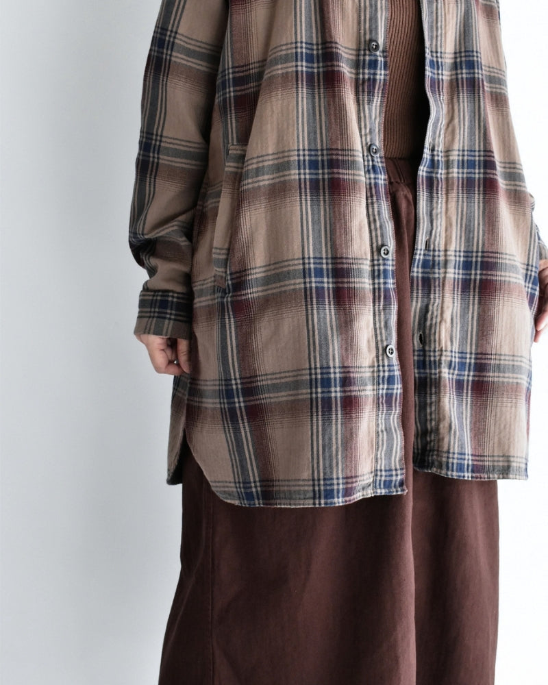 STAND COLLAR SHIRT Mocha