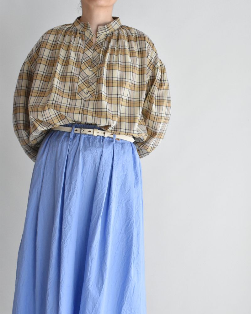 チェックヘンリーシャツ Beige/NavyCheck